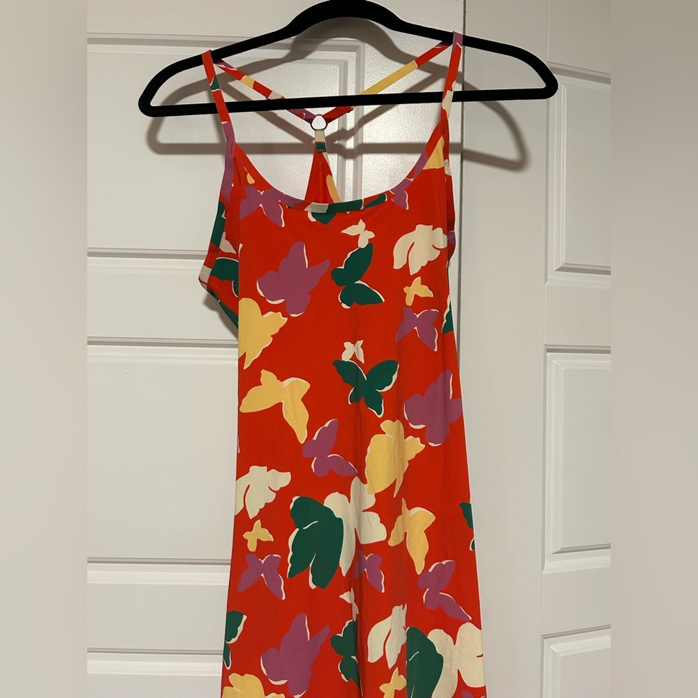 Colorful Butterfly Print Outdoor Voices Exercise Dress